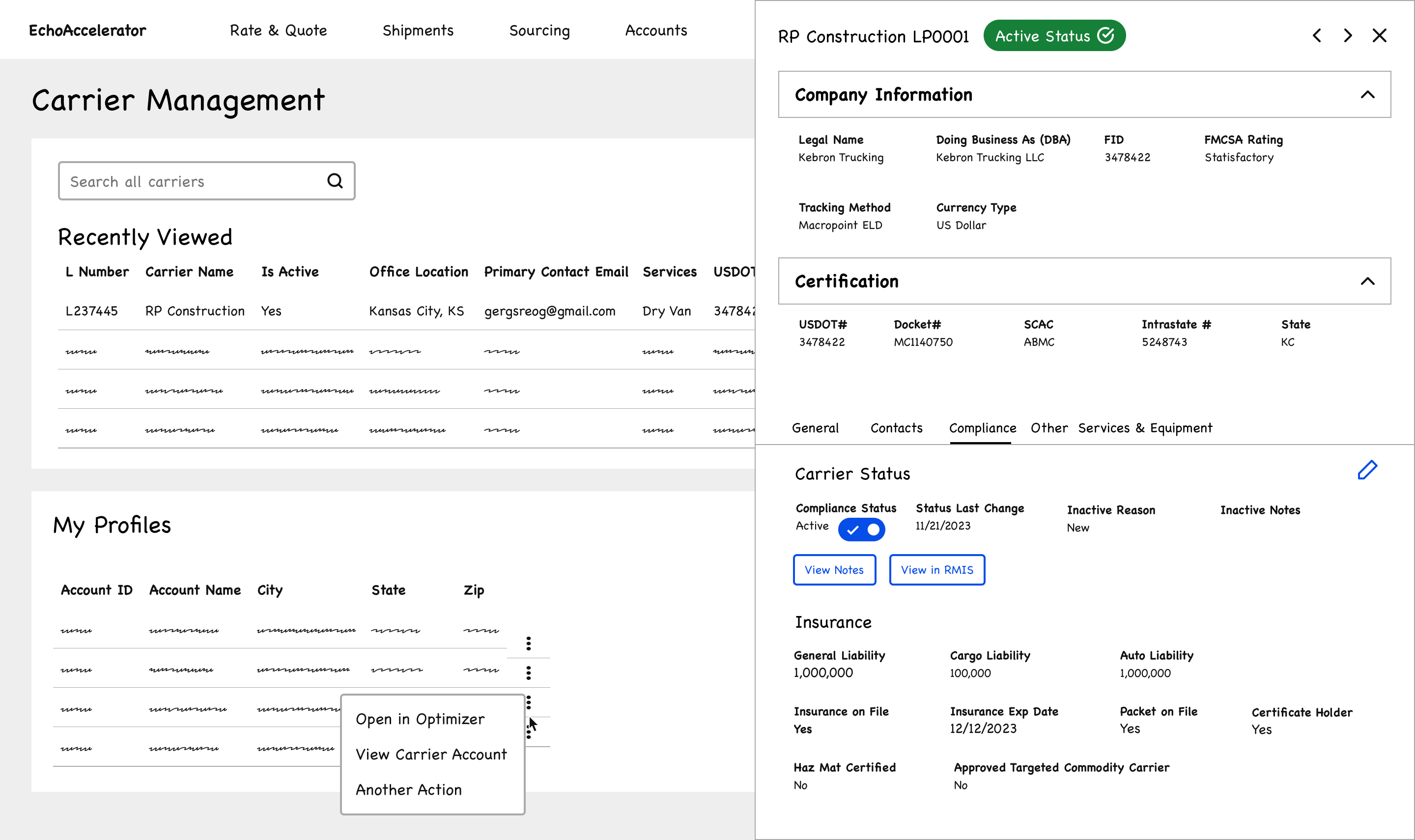 Round 1 wireframe